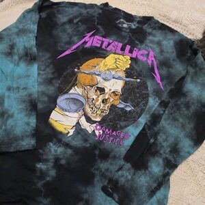 METALLICA Hammer Of Justice Men Large Long Sleeve Shirt Tie Dye 2016